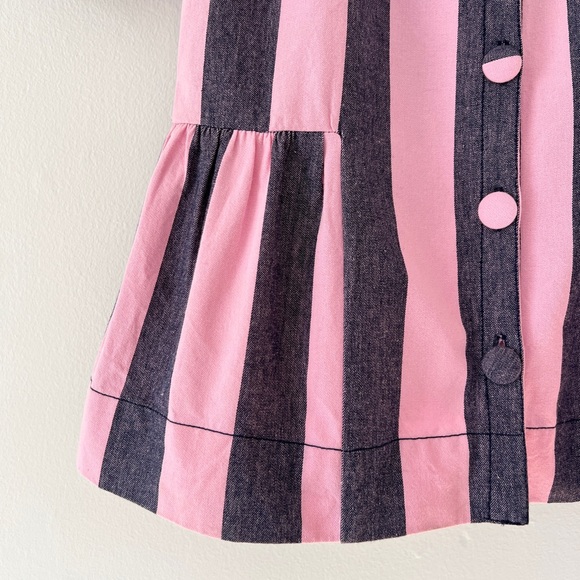 Damson Madder UK 14/US 10 Philly Peplum Blouse Pink Denim Stripe - Picture 4 of 6